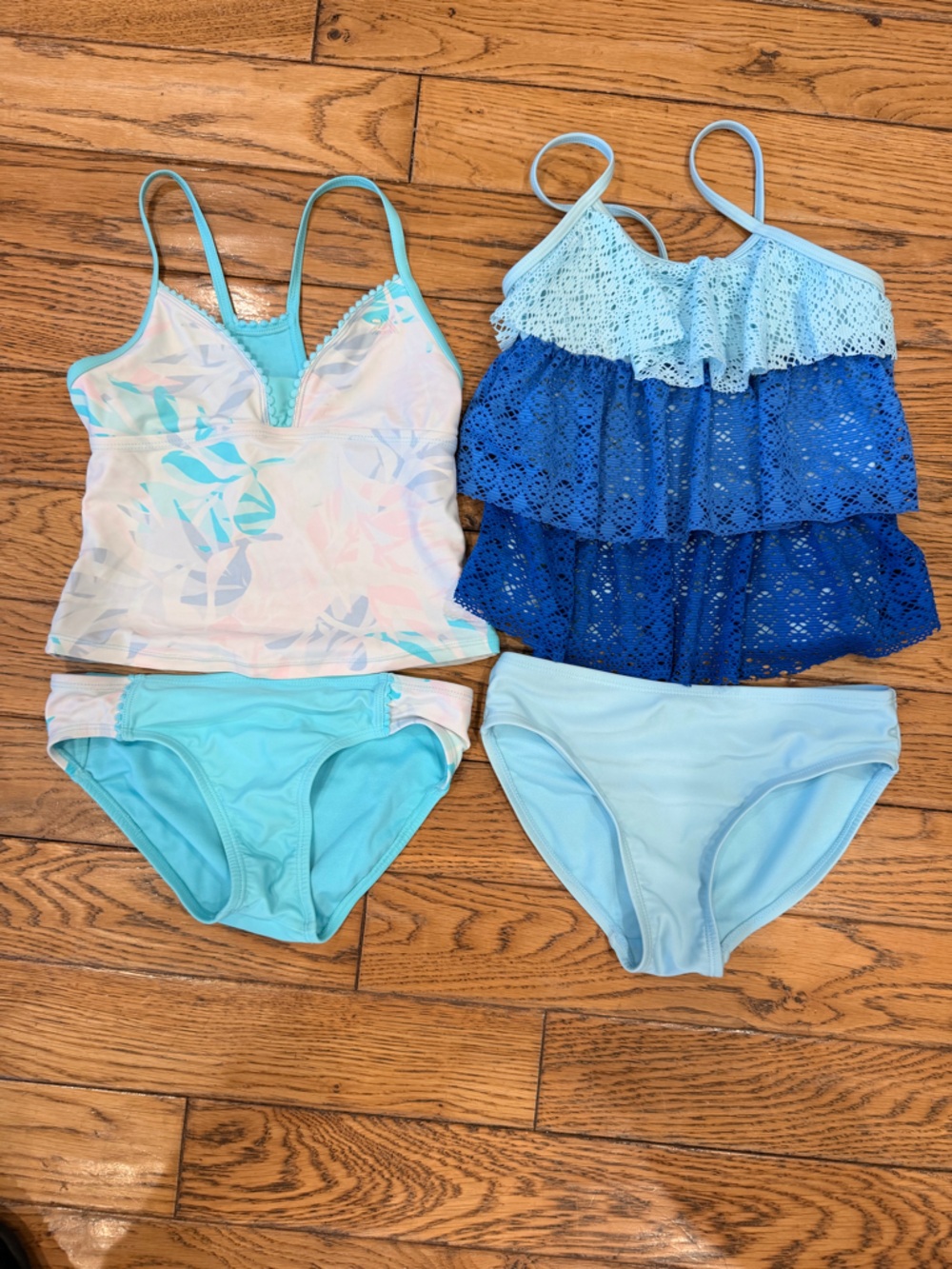 2 for 15!! Light Aqua Girls Swim Top - Soft Pastel Blue